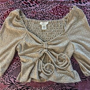 URBAN Romantics Beige Eyelet Blouse